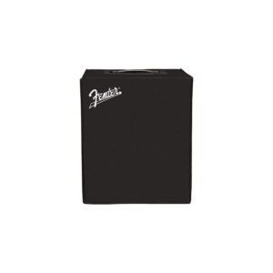 Black Fender amplifier cover with white logo and handle