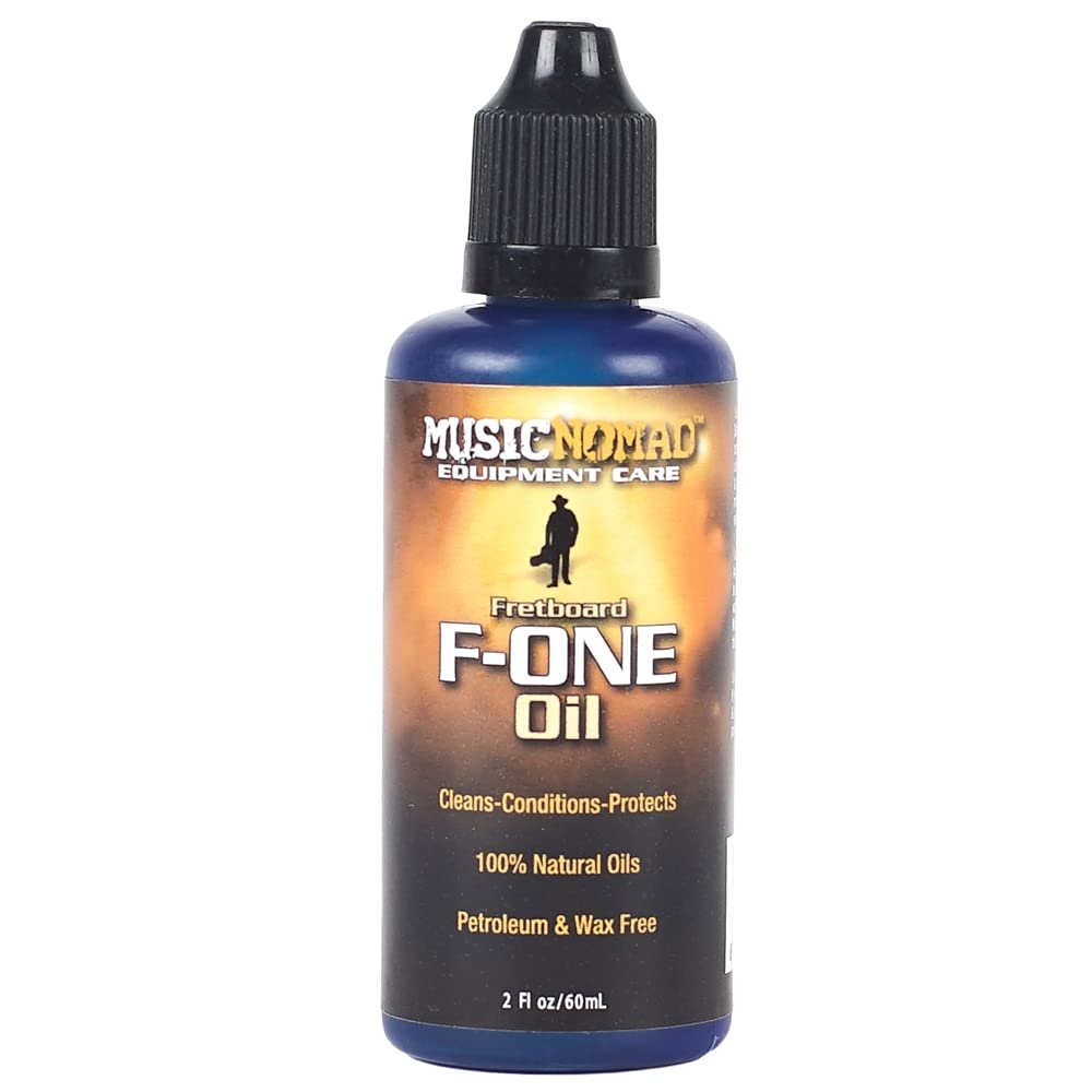 Bottle of Music Nomad F-ONE Oil for fretboard cleaning and conditioning