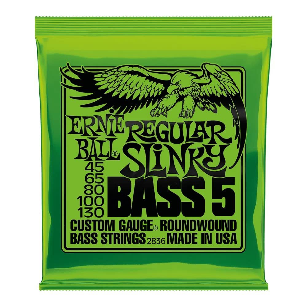 Green package of Ernie Ball Regular Slinky Bass 5 strings