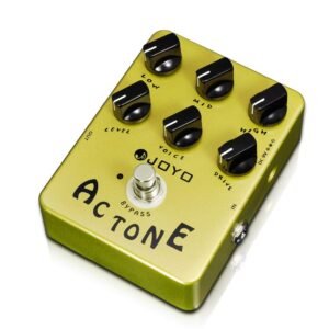 Yellow Joyo AC Tone guitar effects pedal with six control knobs