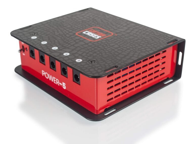 Red and black Gator Cases Power-5 power supply unit