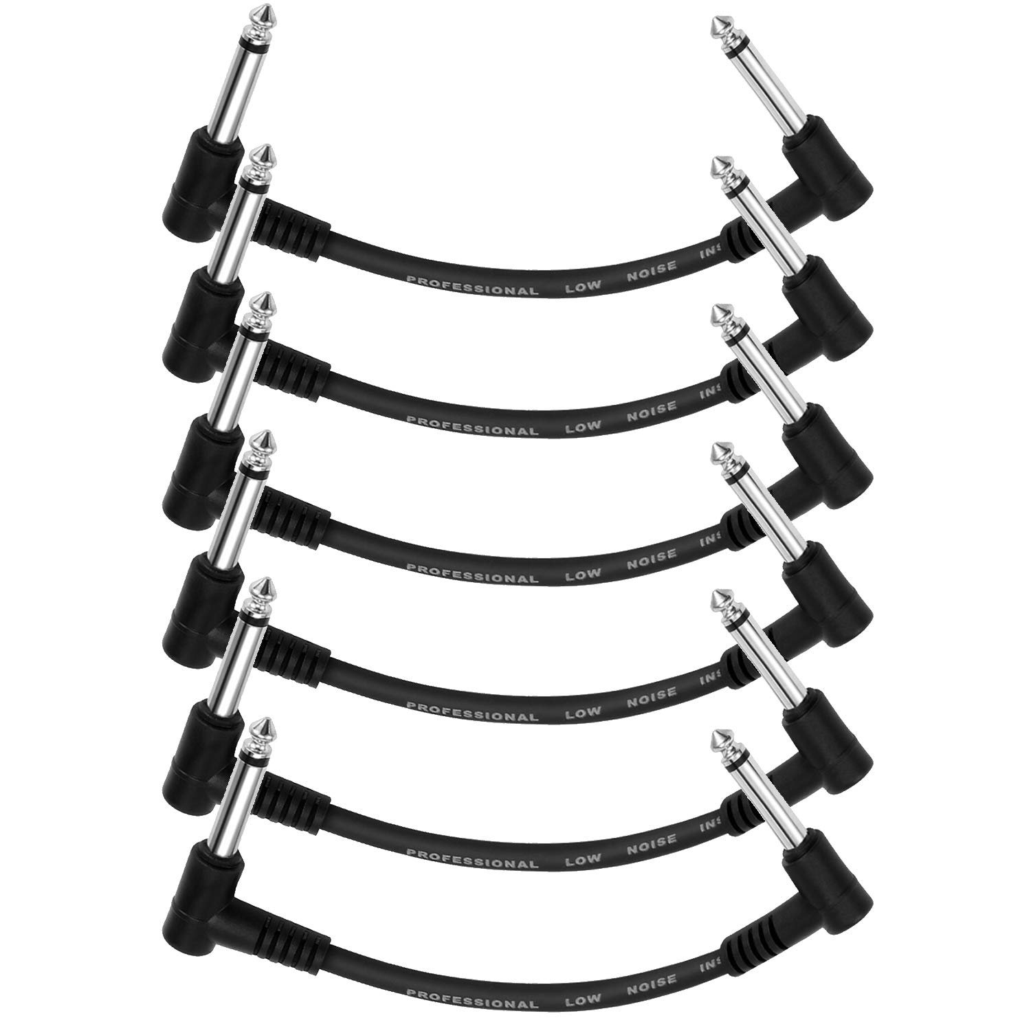 Eight black and silver instrument cables with "Professional Low Noise" text