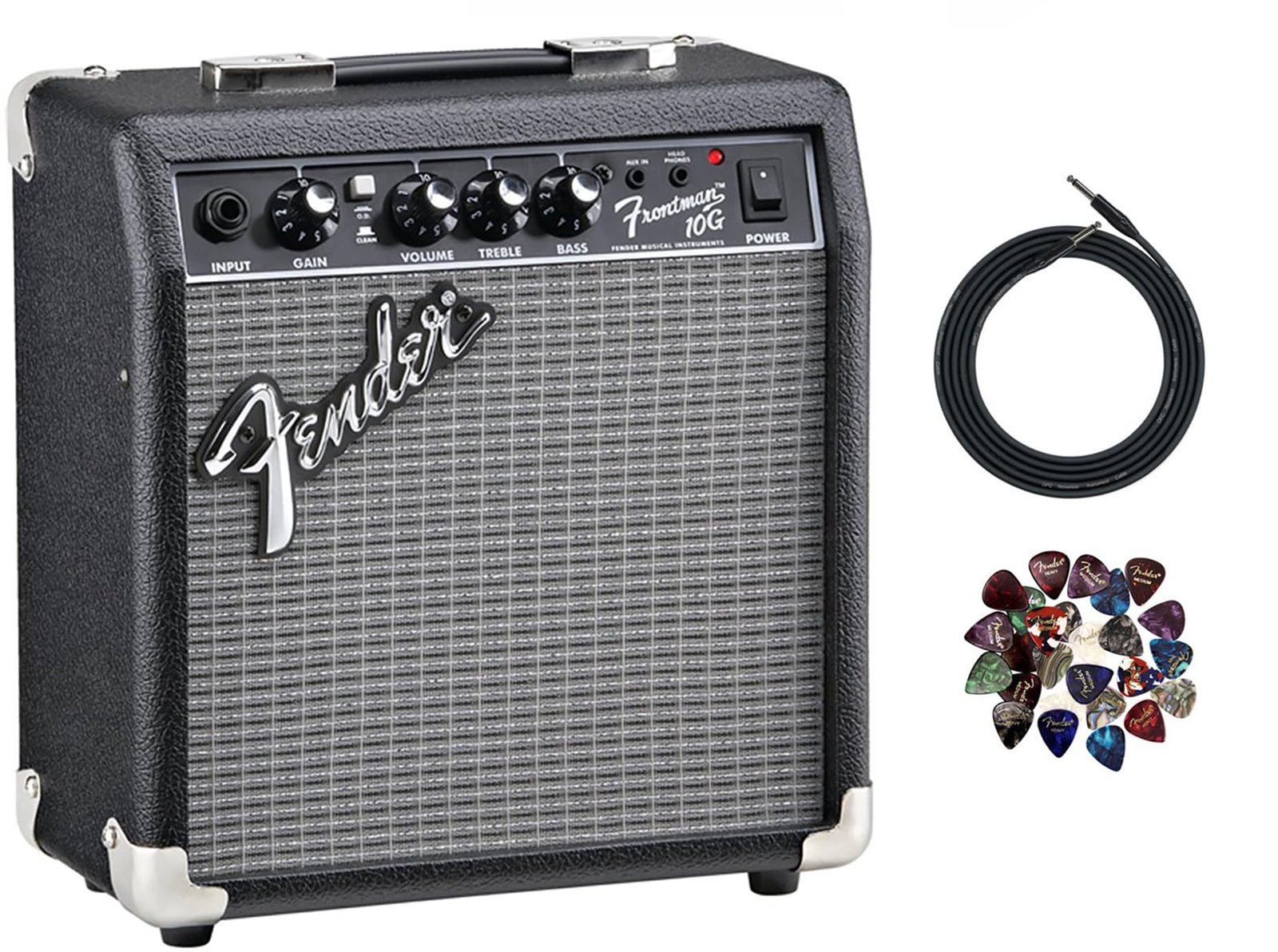 Fender Frontman 10G guitar amplifier with cable and guitar picks