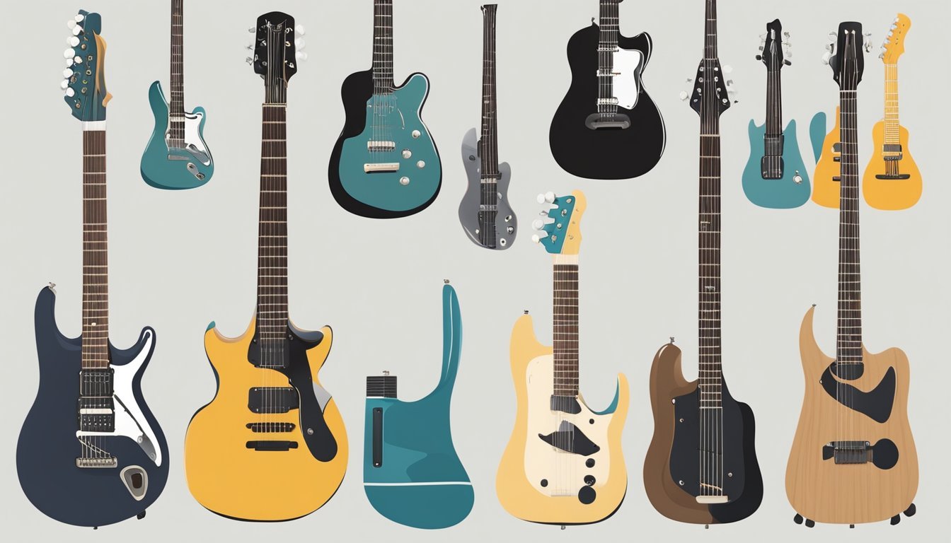 A person comparing different sized guitars, each with unique features, while playing various styles of music